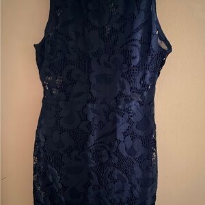 NBD Navy Floral Lace Mini Dress